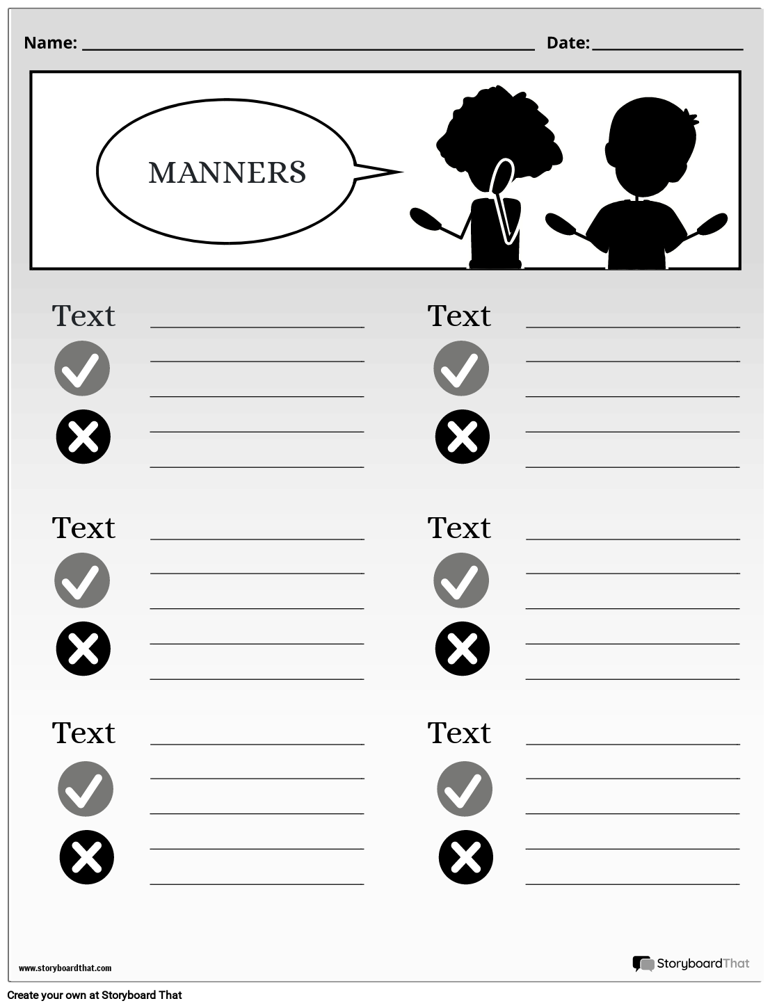 Free Manners Worksheets Editable Templates Examples