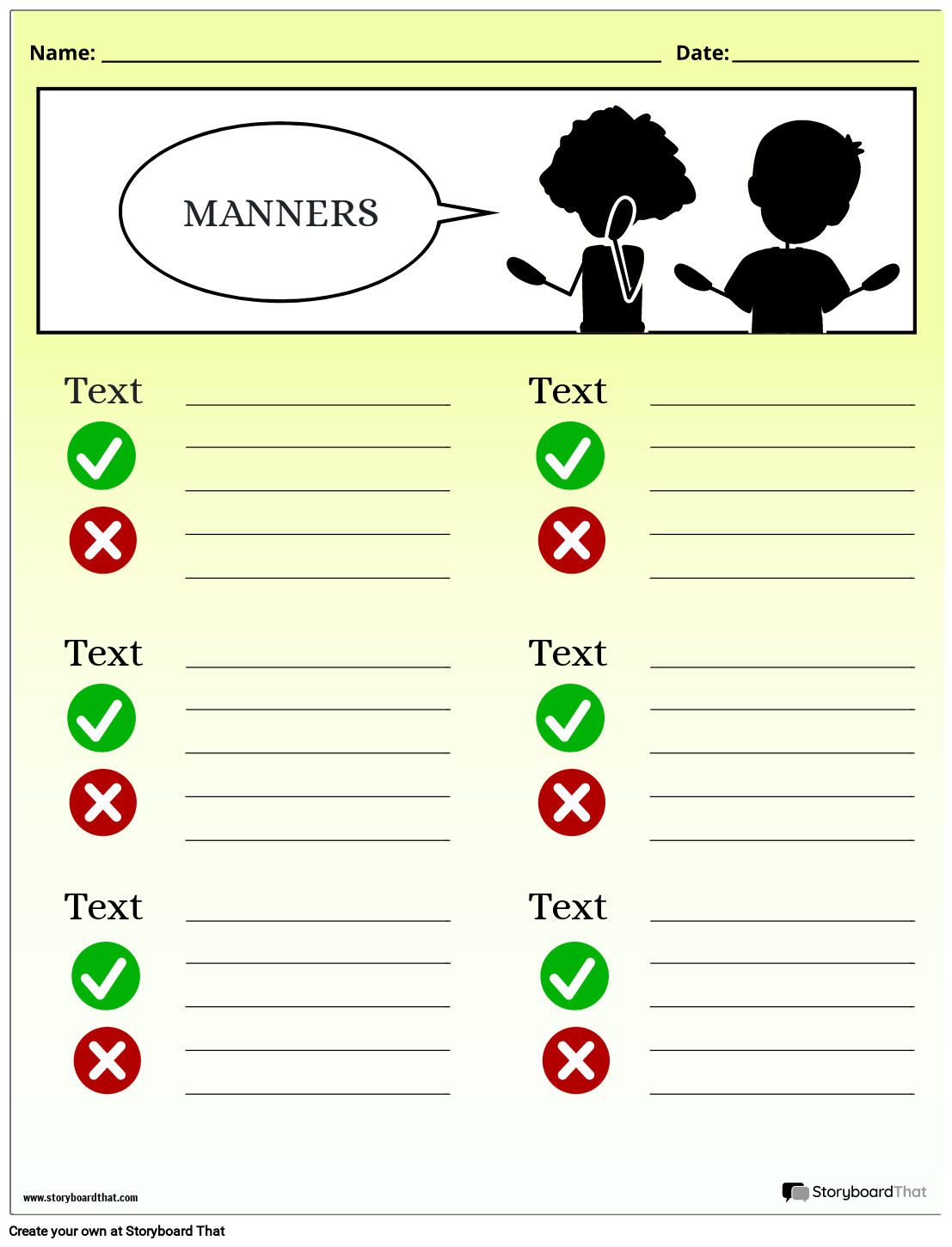 Free Manners Worksheets Editable Templates Examples