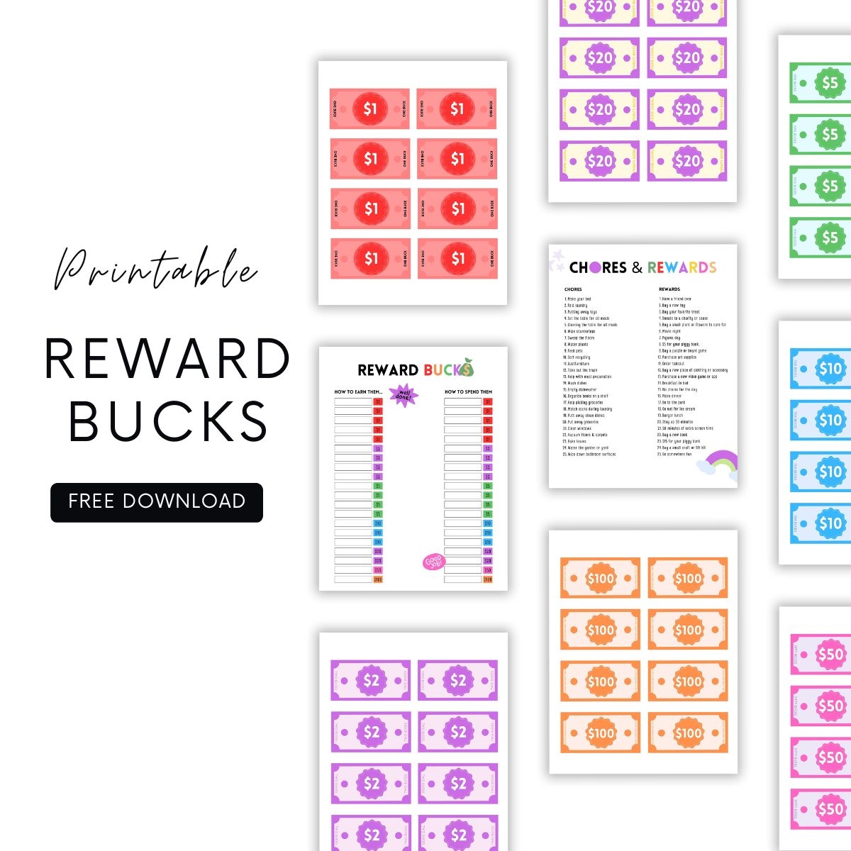 Free Mom Bucks Printable Reward System For Kids