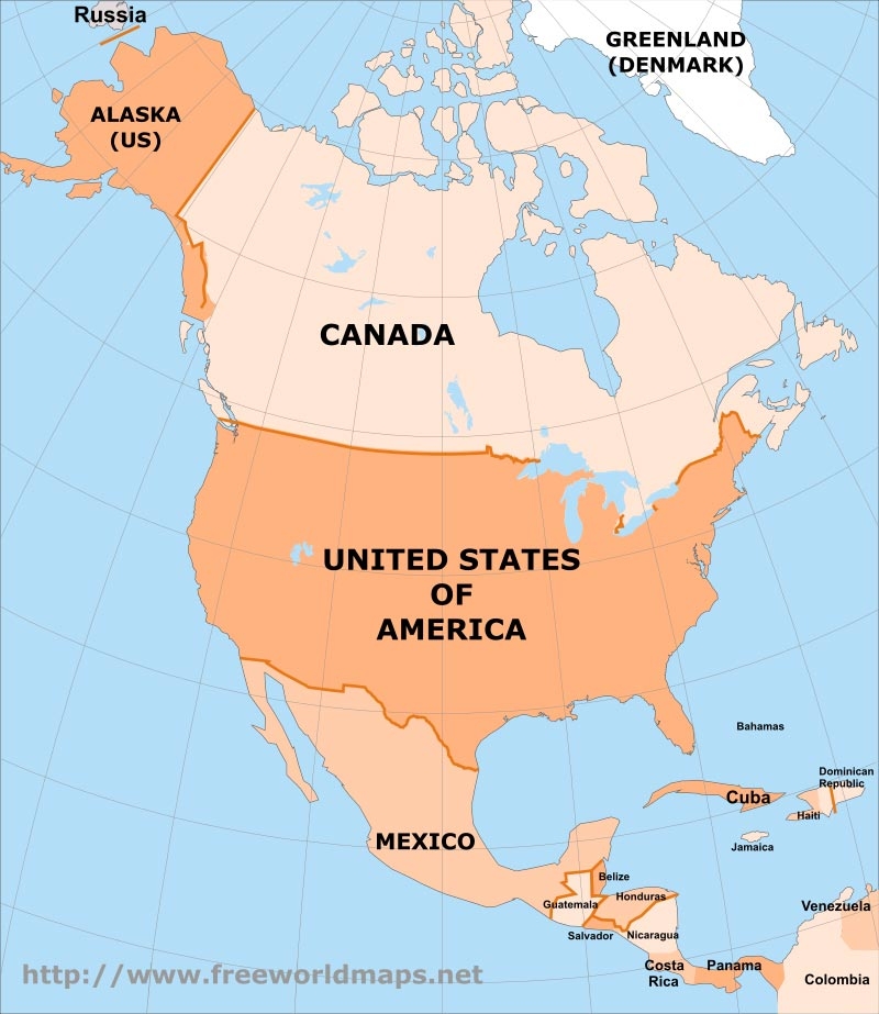 North America Map Free Printable