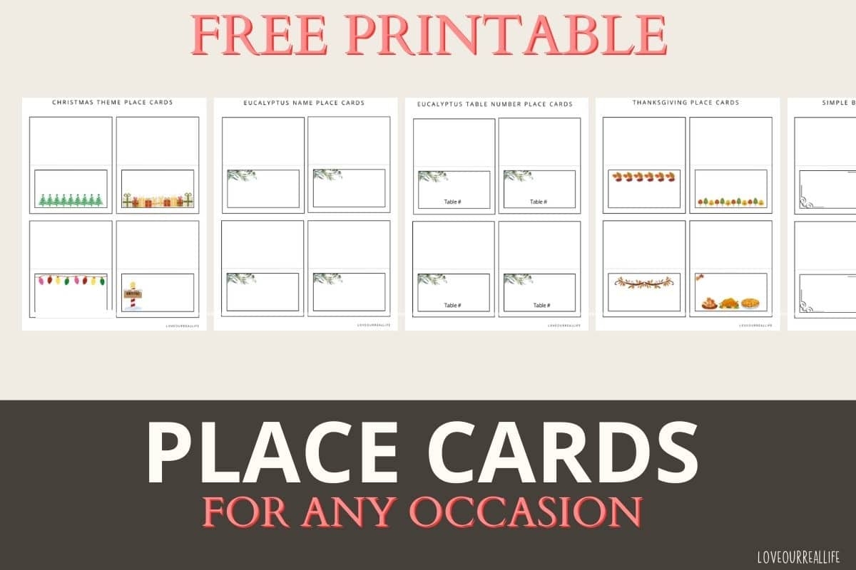 Free Printable Placecards