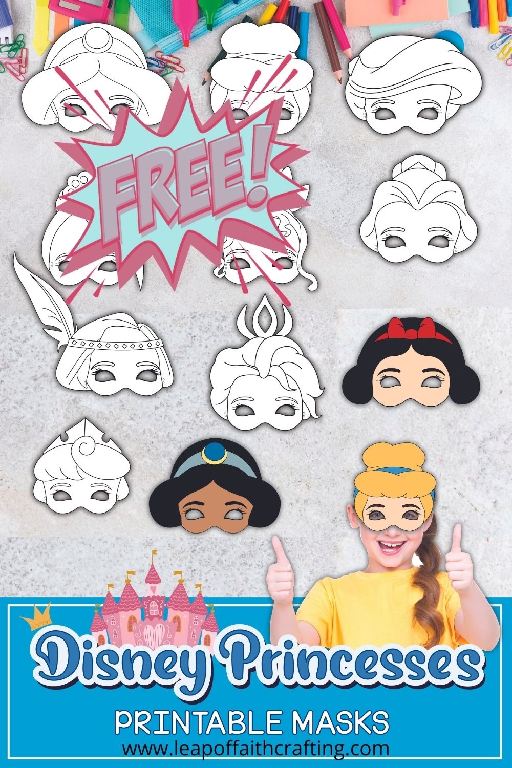 FREE Princess Masks Printable 13 Disney Princess Masks Leap Of Faith Crafting