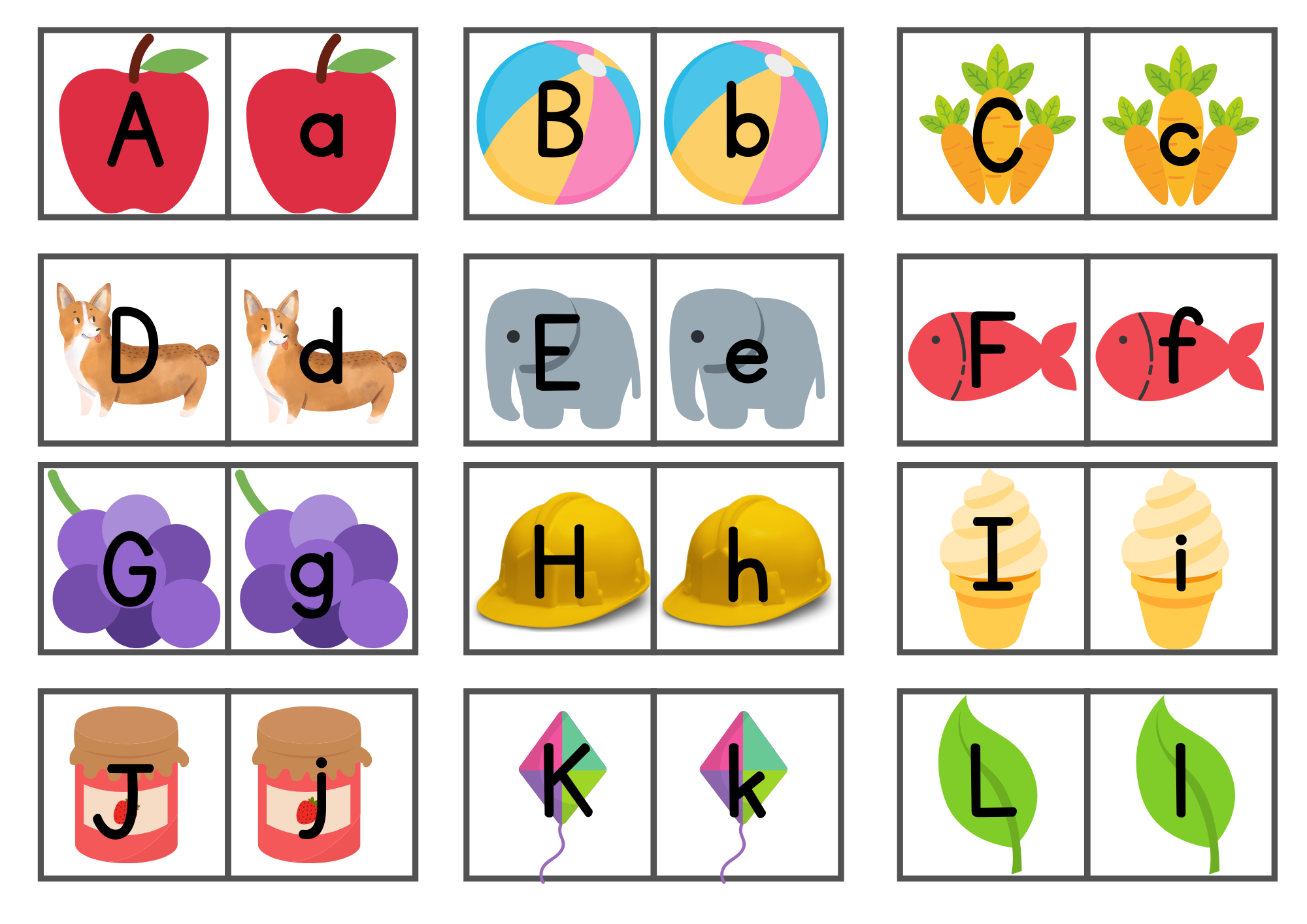 Free Printable Upper Case Matching