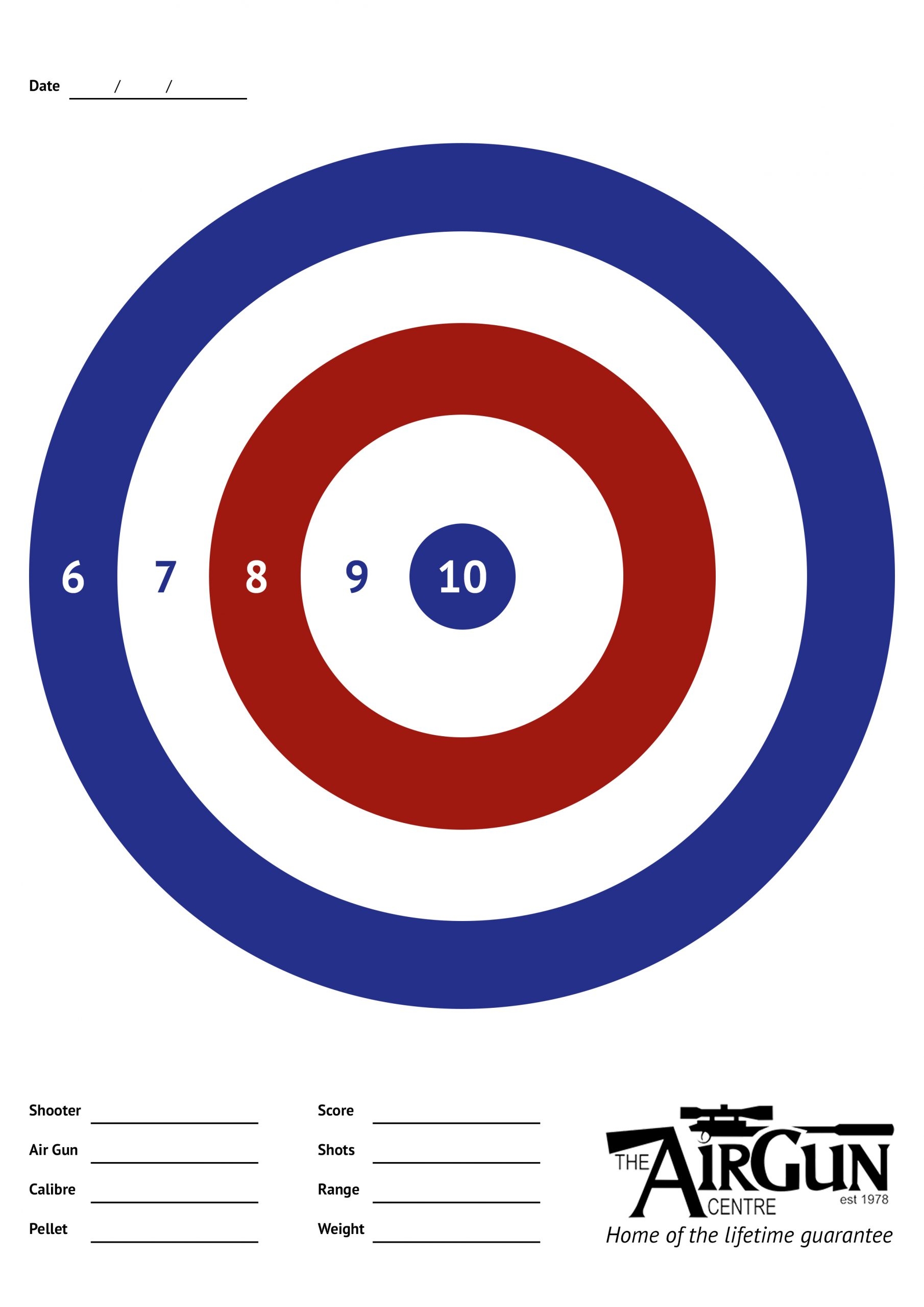 Free Printable Air Rifle Targets A4 17cm 14cm The Airgun Centre