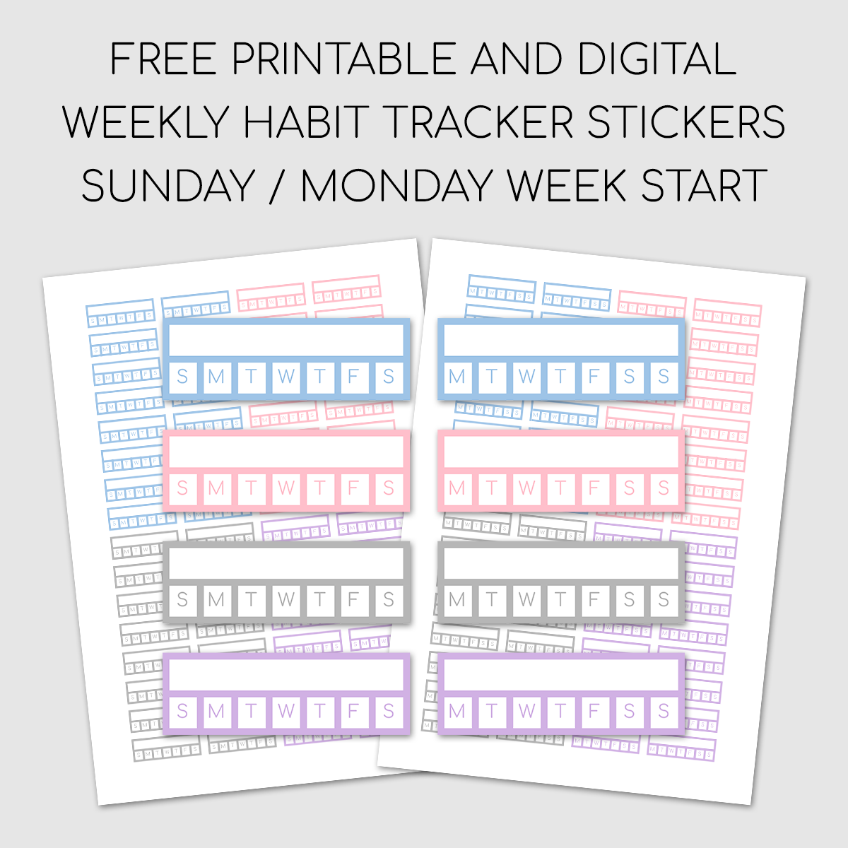 Free Printable And Digital Weekly Habit Tracker Stickers