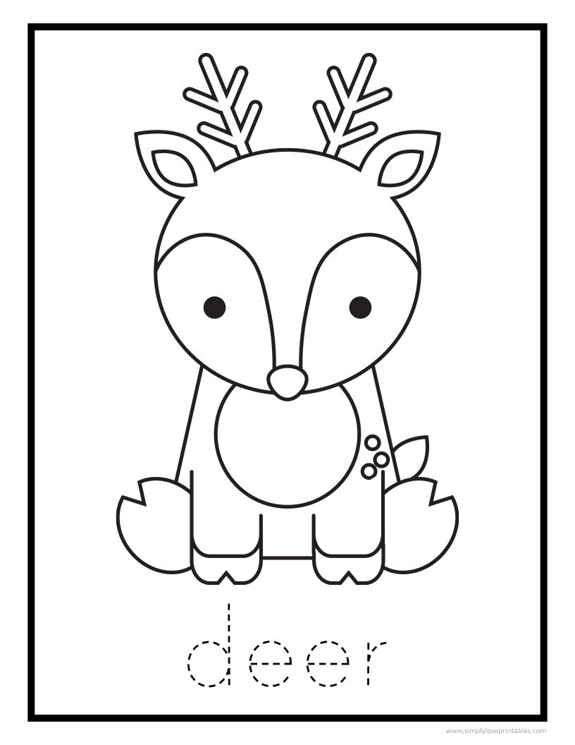 Free Printable Animal Coloring Pages With Letter Tracing Simply Love Printables