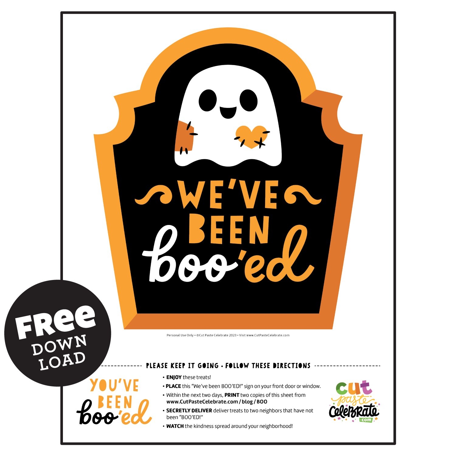 FREE Printable BOO Sign School Office Version Cut Paste Celebrate Printable Projects SVG Cut Files