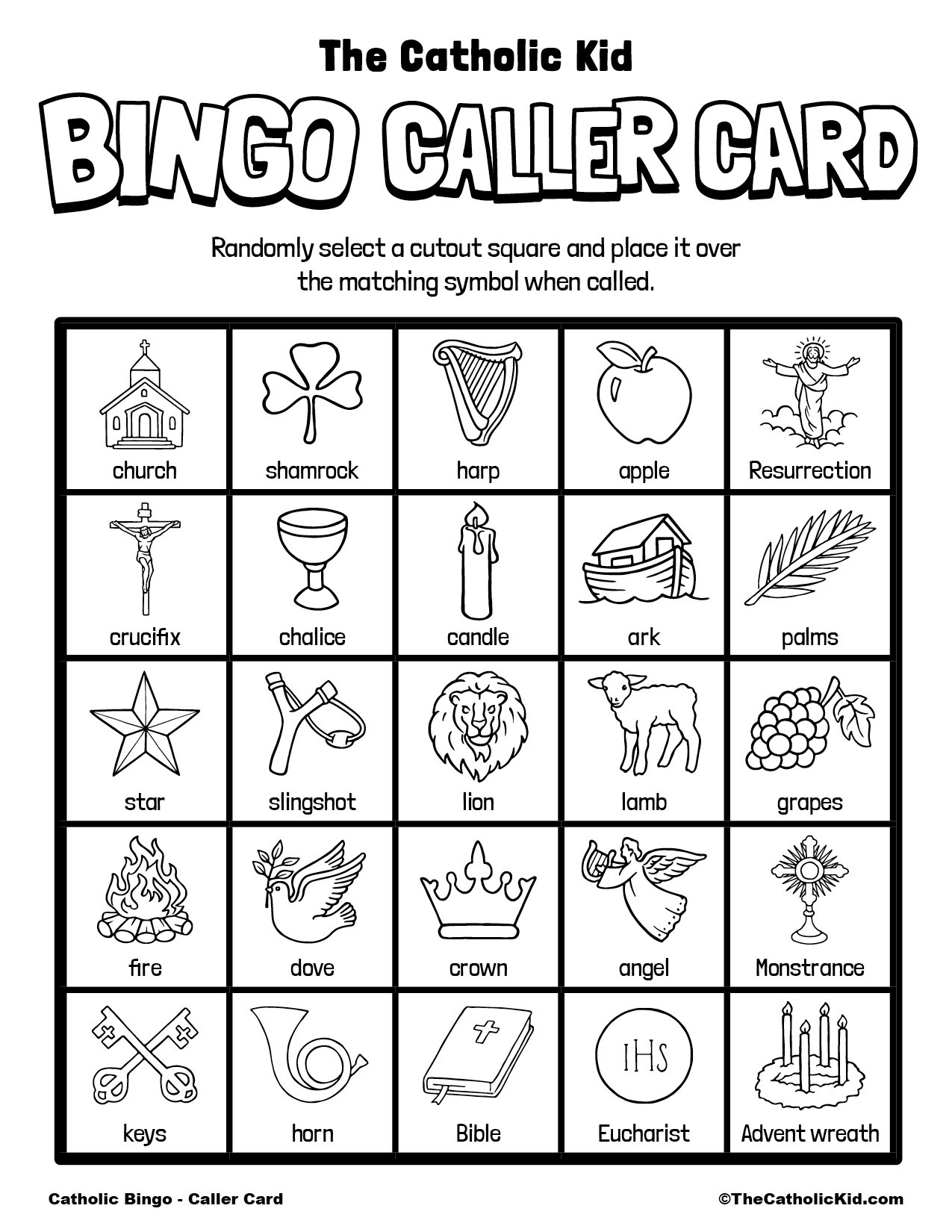 Free Printable Catholic Bingo Game Cards TheCatholicKid