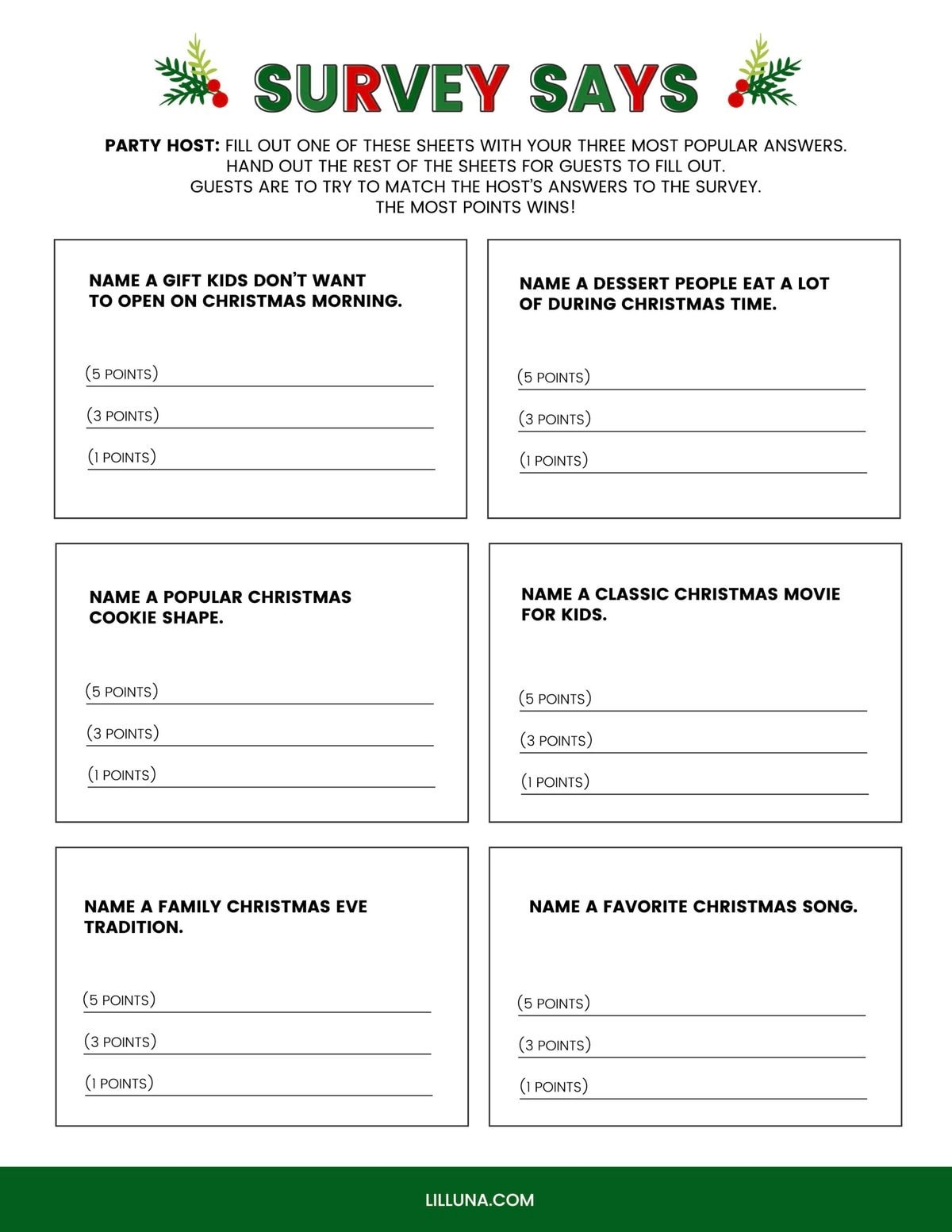 FREE Printable Christmas Games 4 FREEBIES Lil Luna