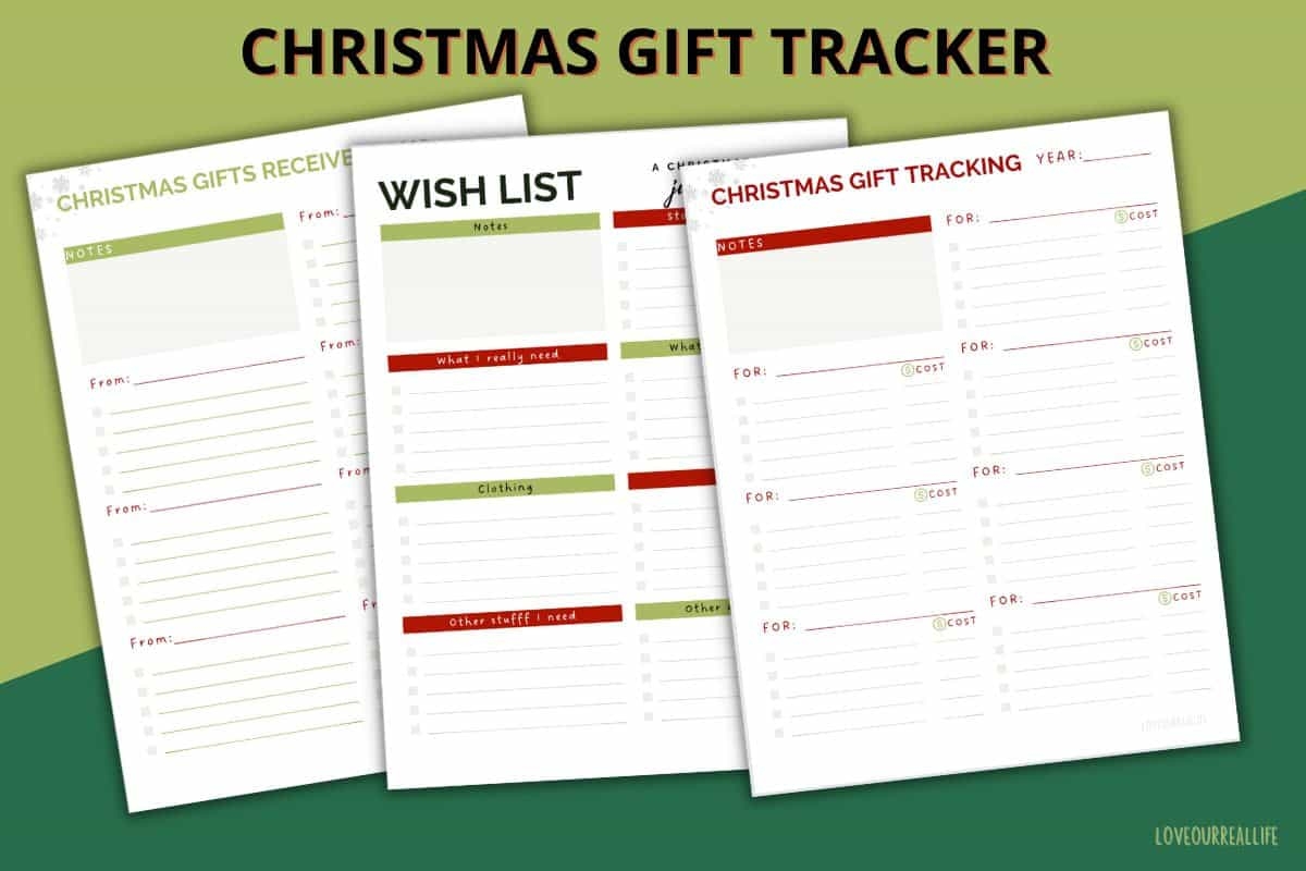 FREE Printable Christmas Gift Tracking List Get Organized Love Our Real Life