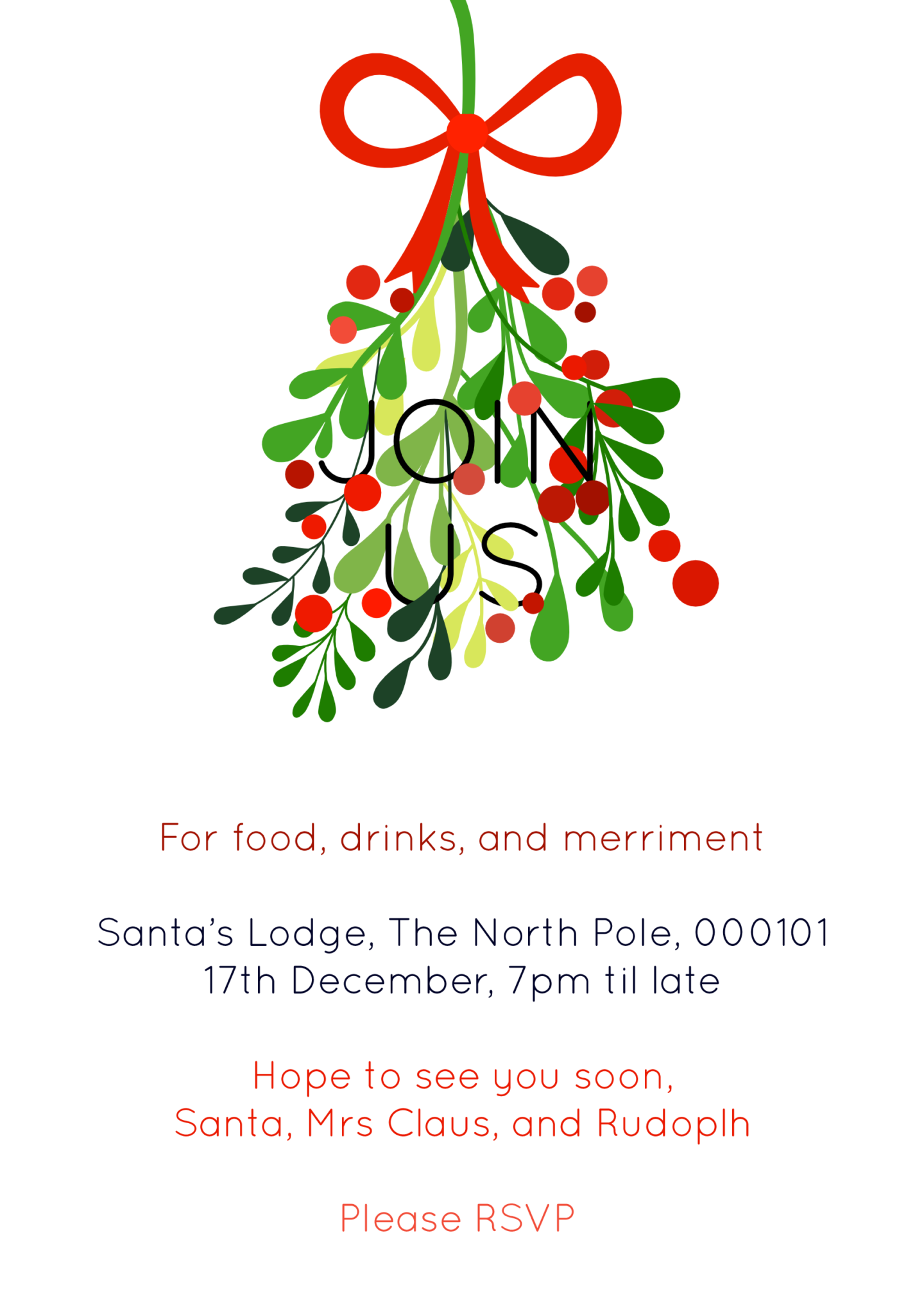 Free Printable Christmas Invites