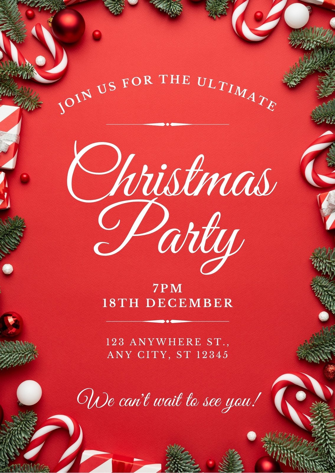 Free Printable Customizable Christmas Invitation Templates Canva