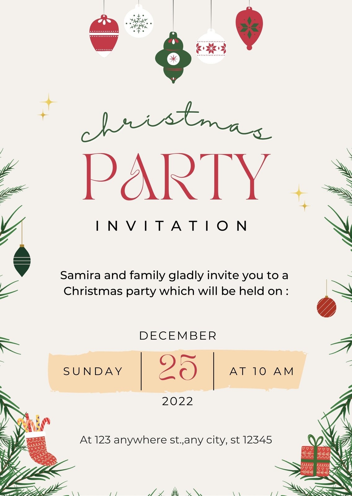 Free Printable Customizable Christmas Invitation Templates Canva