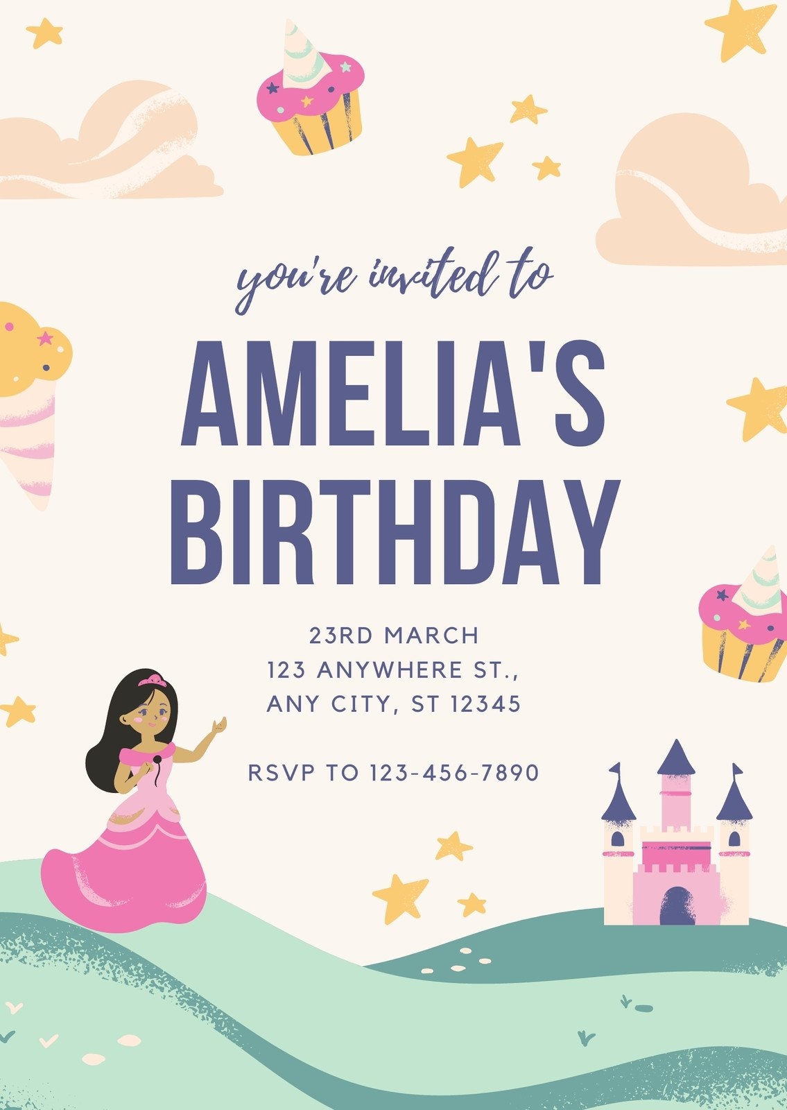Free Printable Customizable Princess Invitation Templates Canva