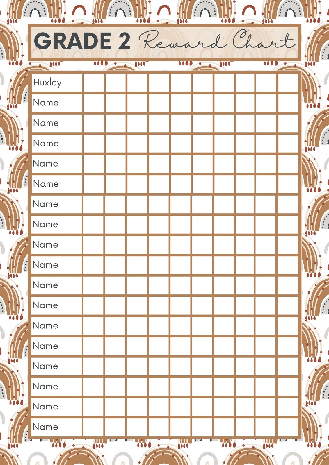 Free Printable Customizable Reward Chart Poster Templates Canva
