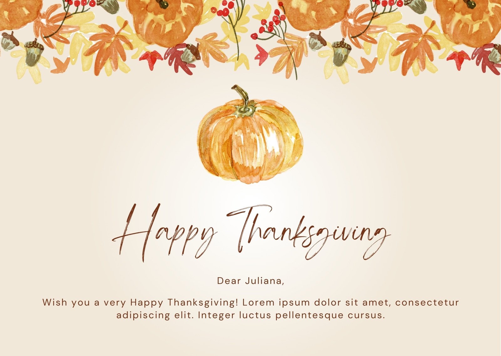 Free Printable Customizable Thanksgiving Card Templates Canva