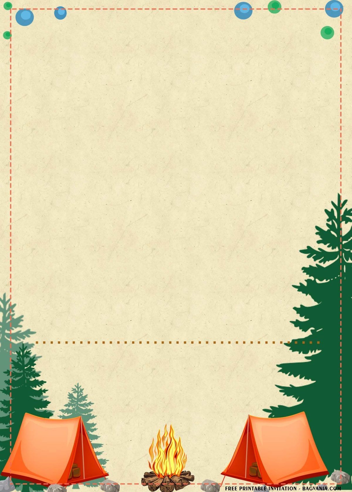 FREE Printable Cute Camping Party Invitation Templates