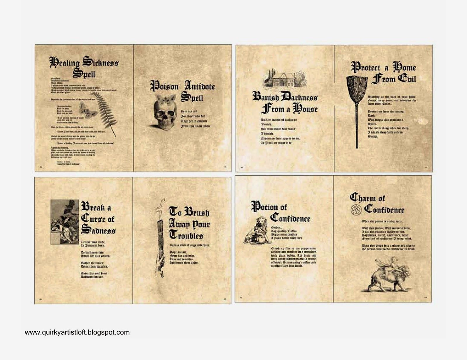 Free Printable Doll Spell Book Spell Book Printable Harry Potter Spell Book Spell Book