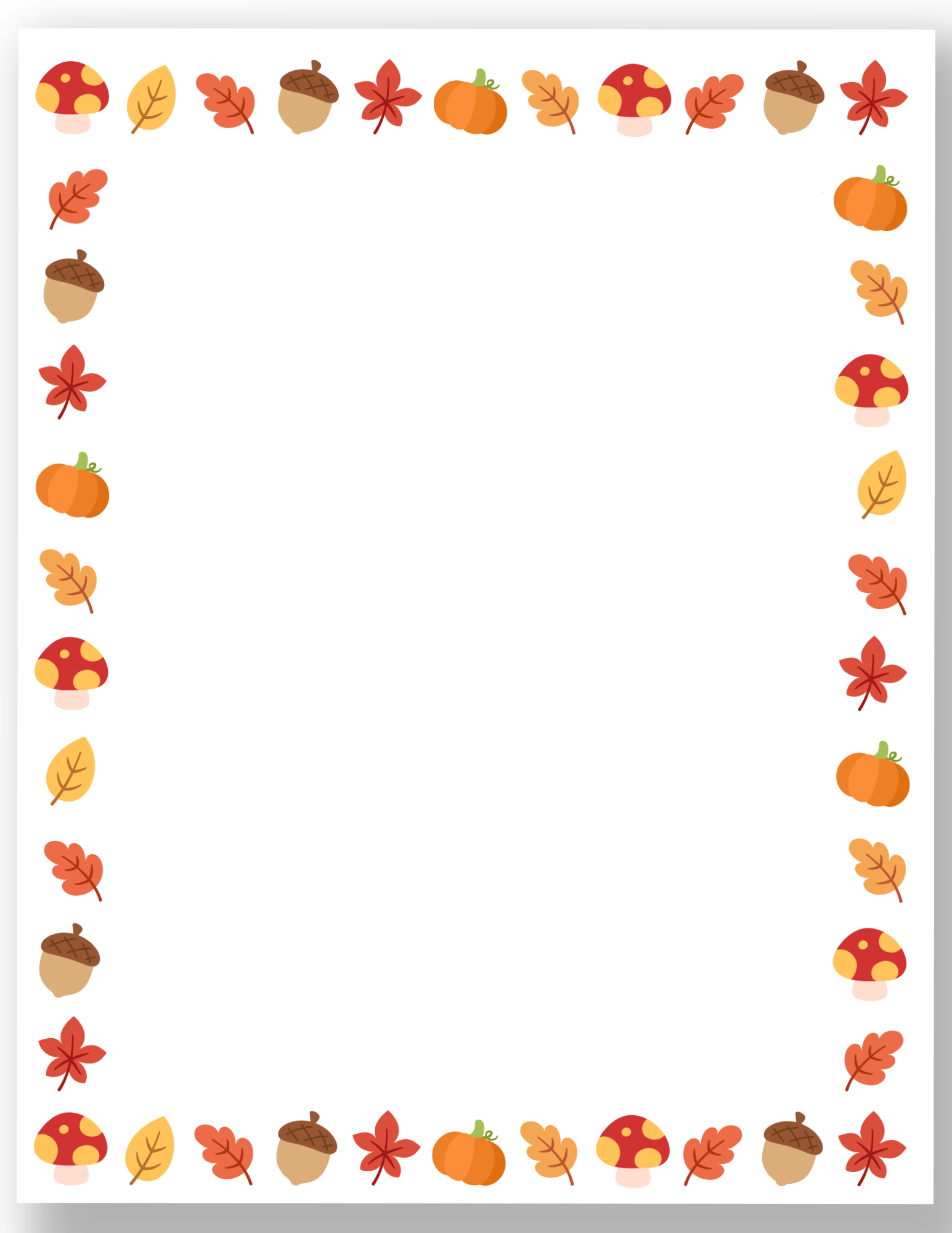 Free Printable Fall Page Borders Gathering Beauty
