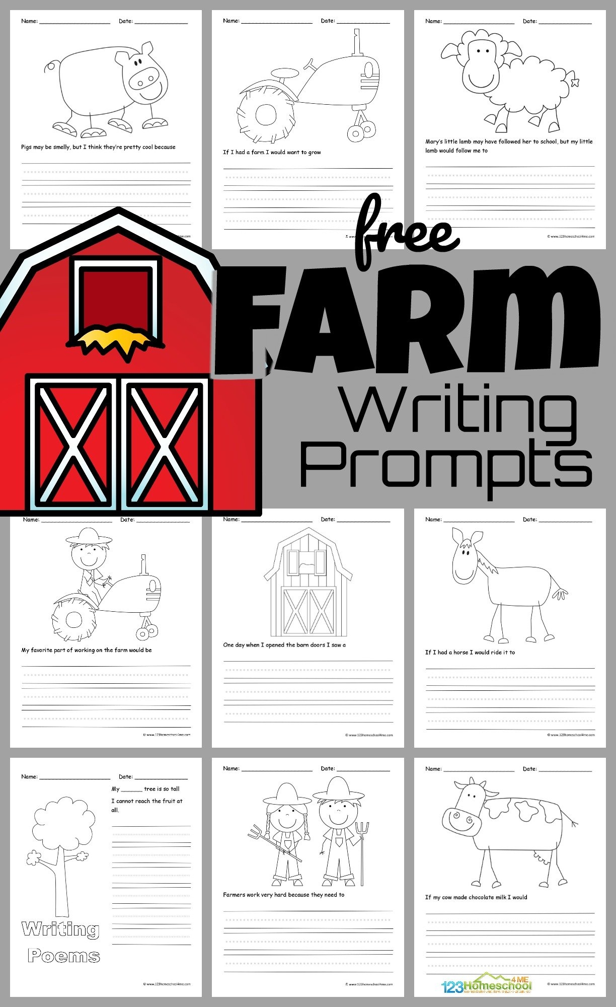 FREE Printable Farm Writing Prompts For Kids