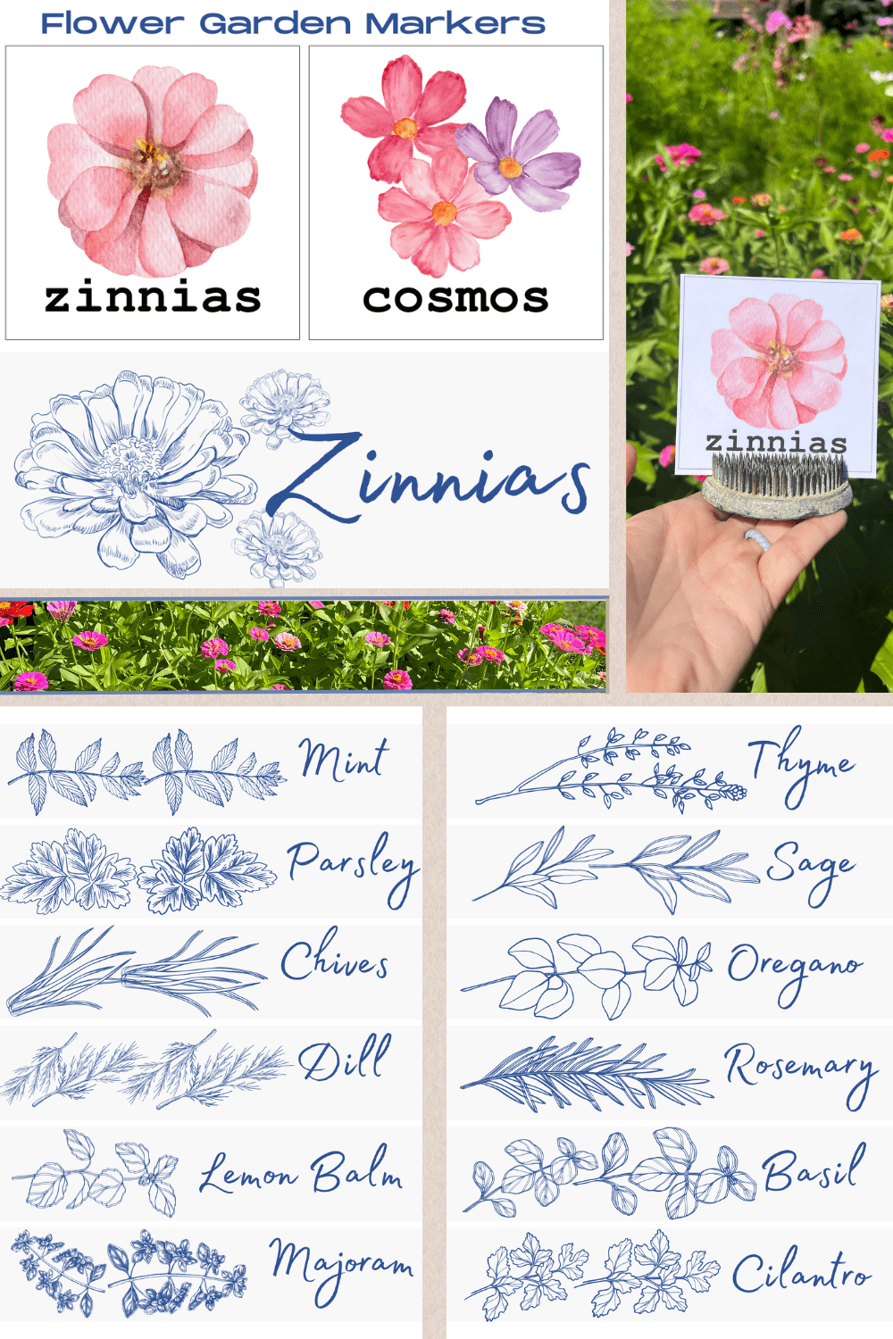 Free Printable Garden Markers For Flowers And Herbs Grow Beauty With Ease