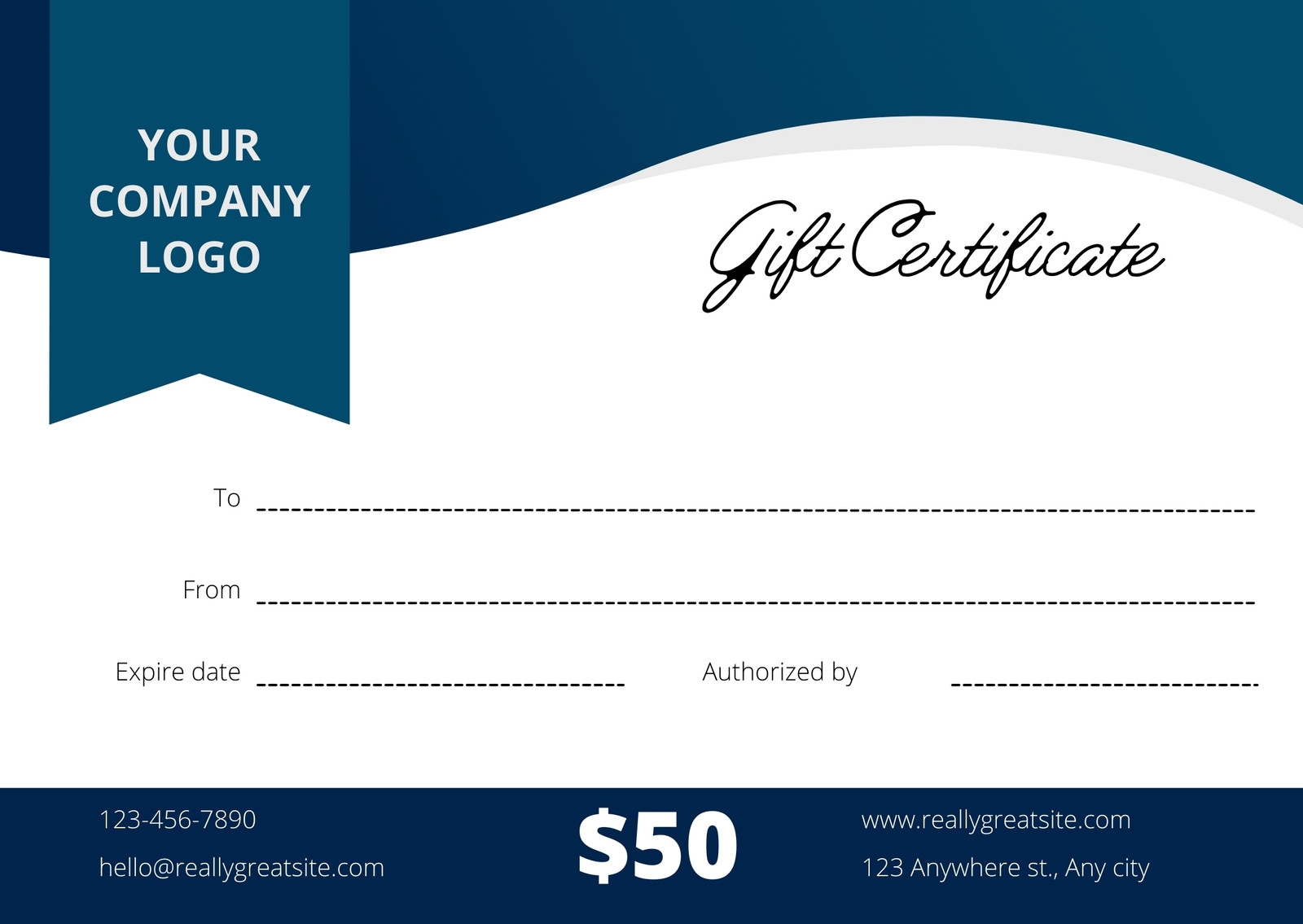 Customizable Gift Certificate Free Printable