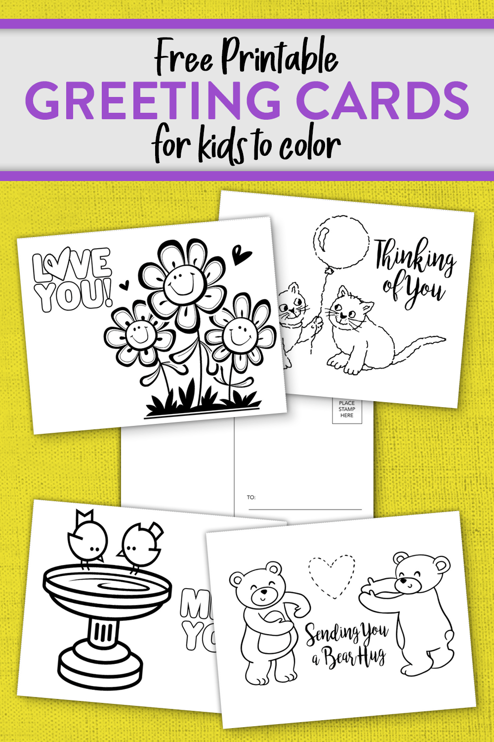 FREE Printable Greeting Coloring Cards