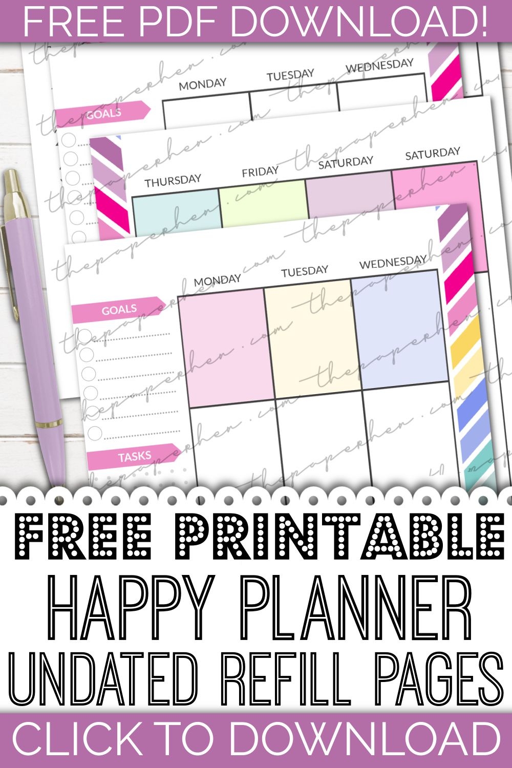Free Happy Planner Printable Pages