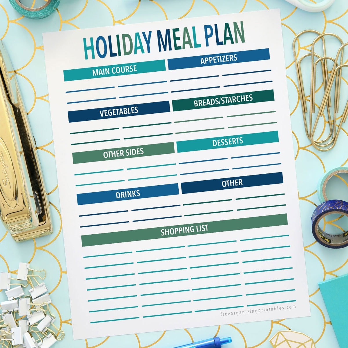 Free Printable Holiday Menu Planner Free Organizing Printables