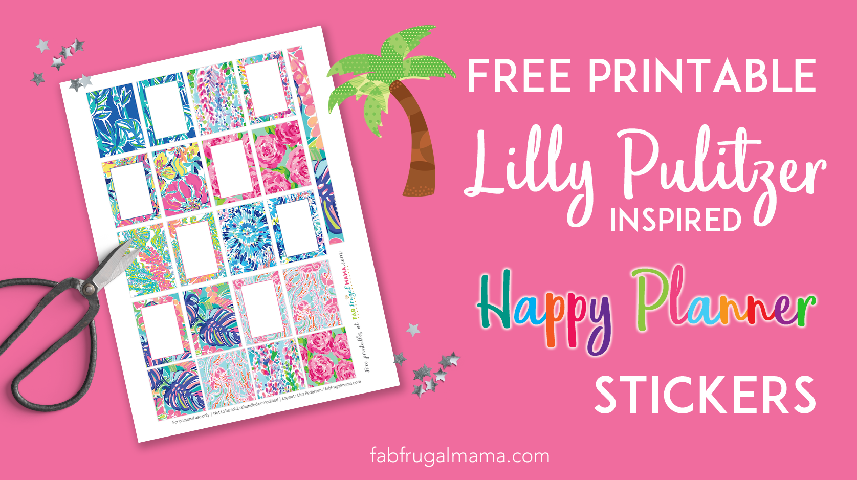 Free Printable Lilly Pulitzer Inspired Happy Planner Stickers Fab Frugal Mama