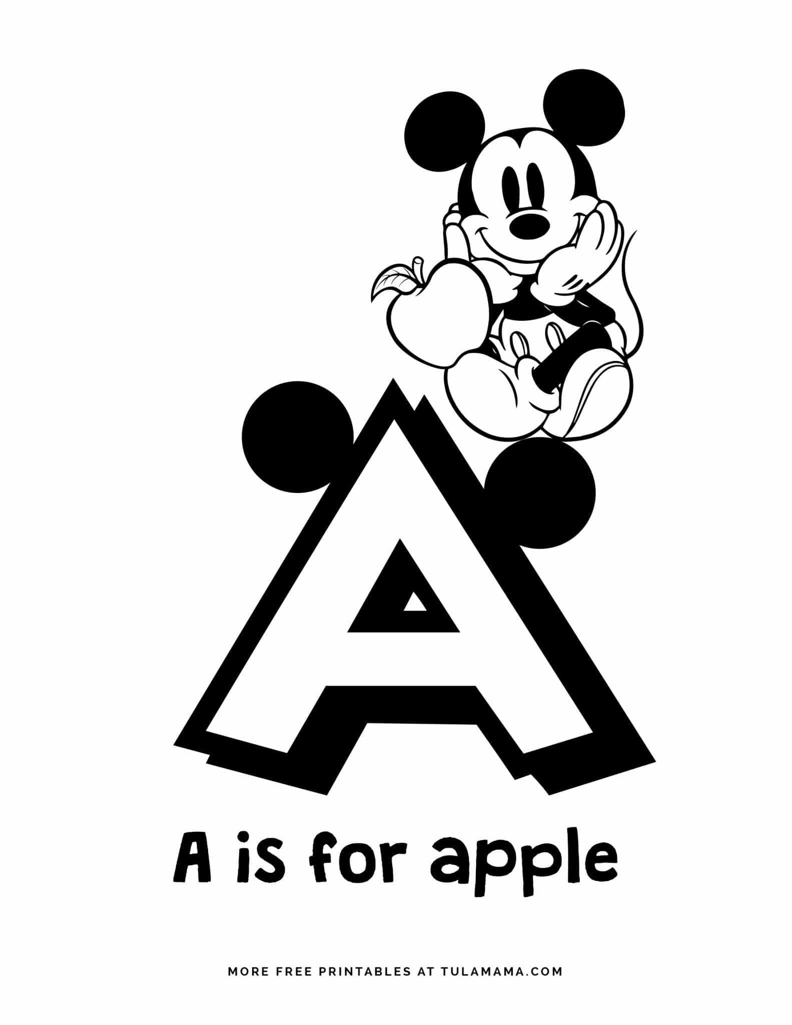 Free Printable Mickey Mouse ABC Coloring Pages