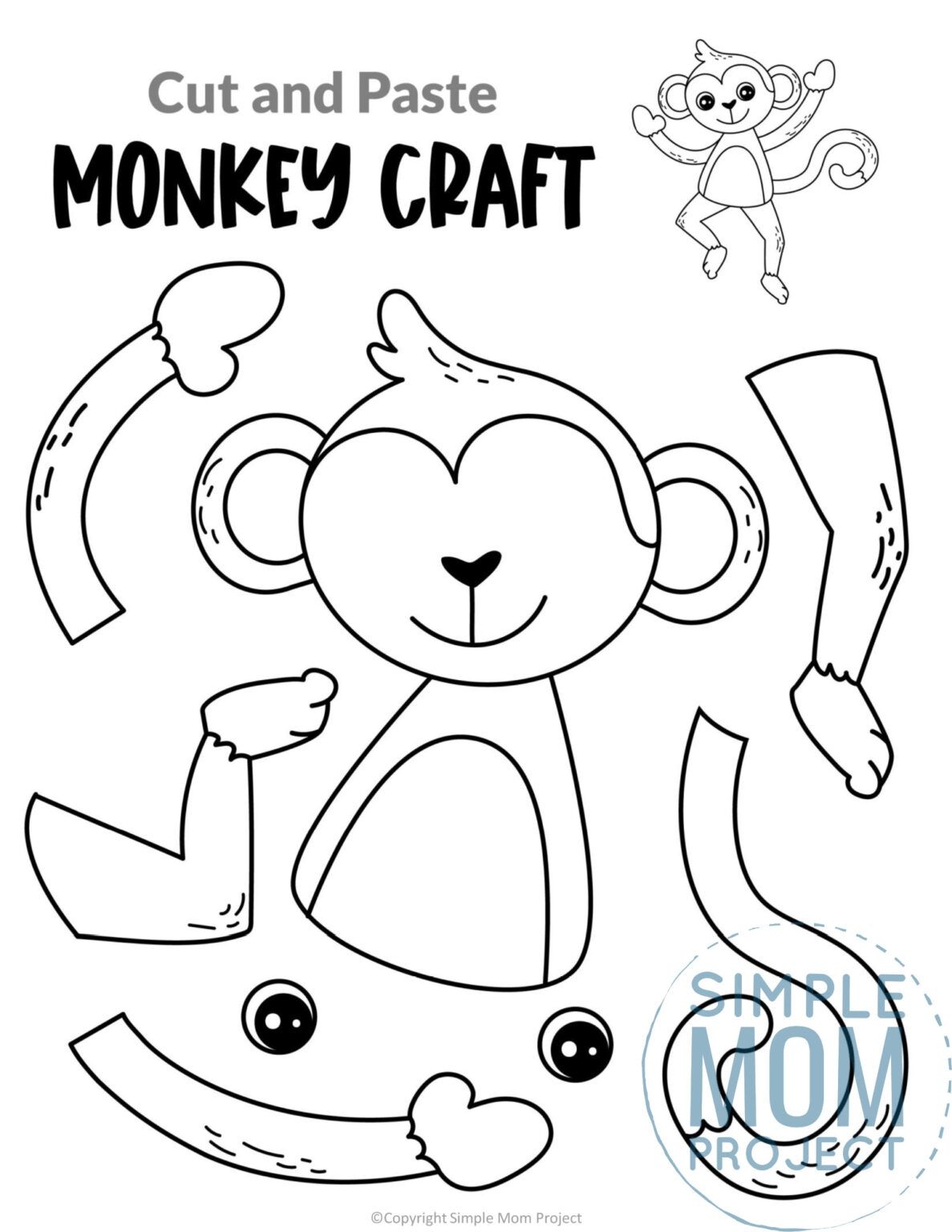 Free Printable Monkey Craft Template