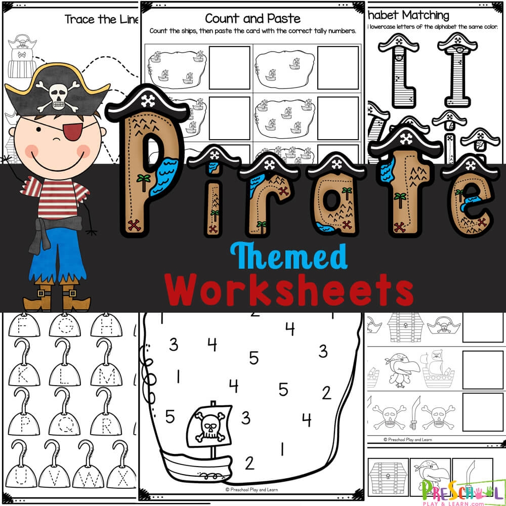 FREE Printable Pirate Worksheets For Preschoolers