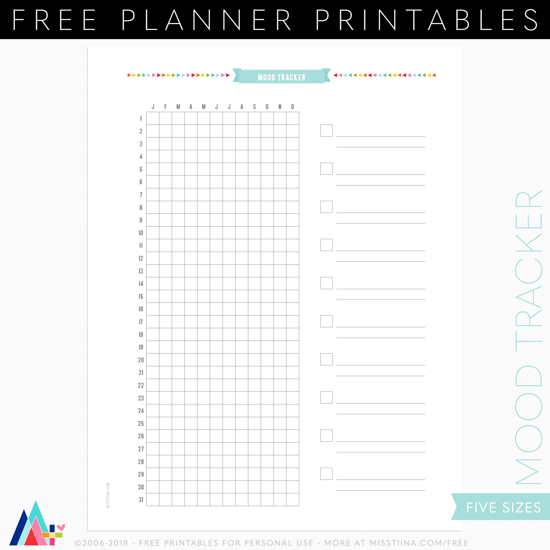 FREE PRINTABLE PLANNER PAGES Miss Tiina