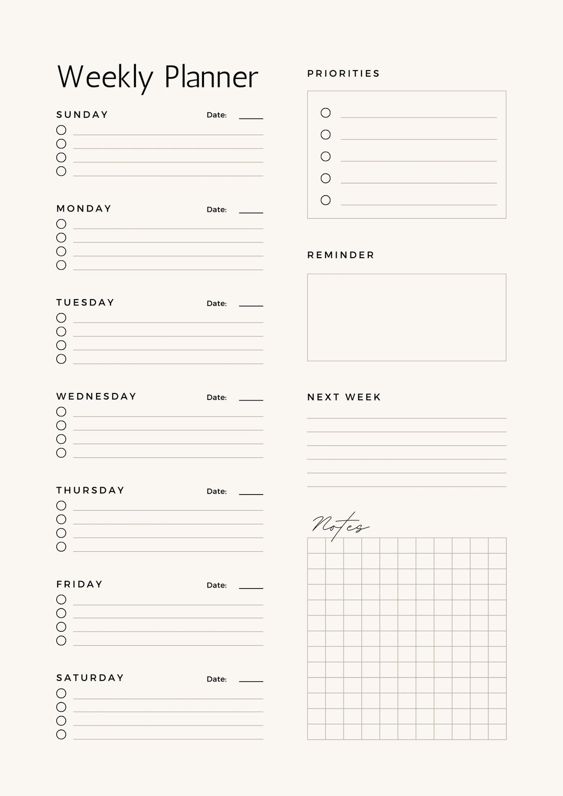 Free Printable Planner Templates To Customize Canva