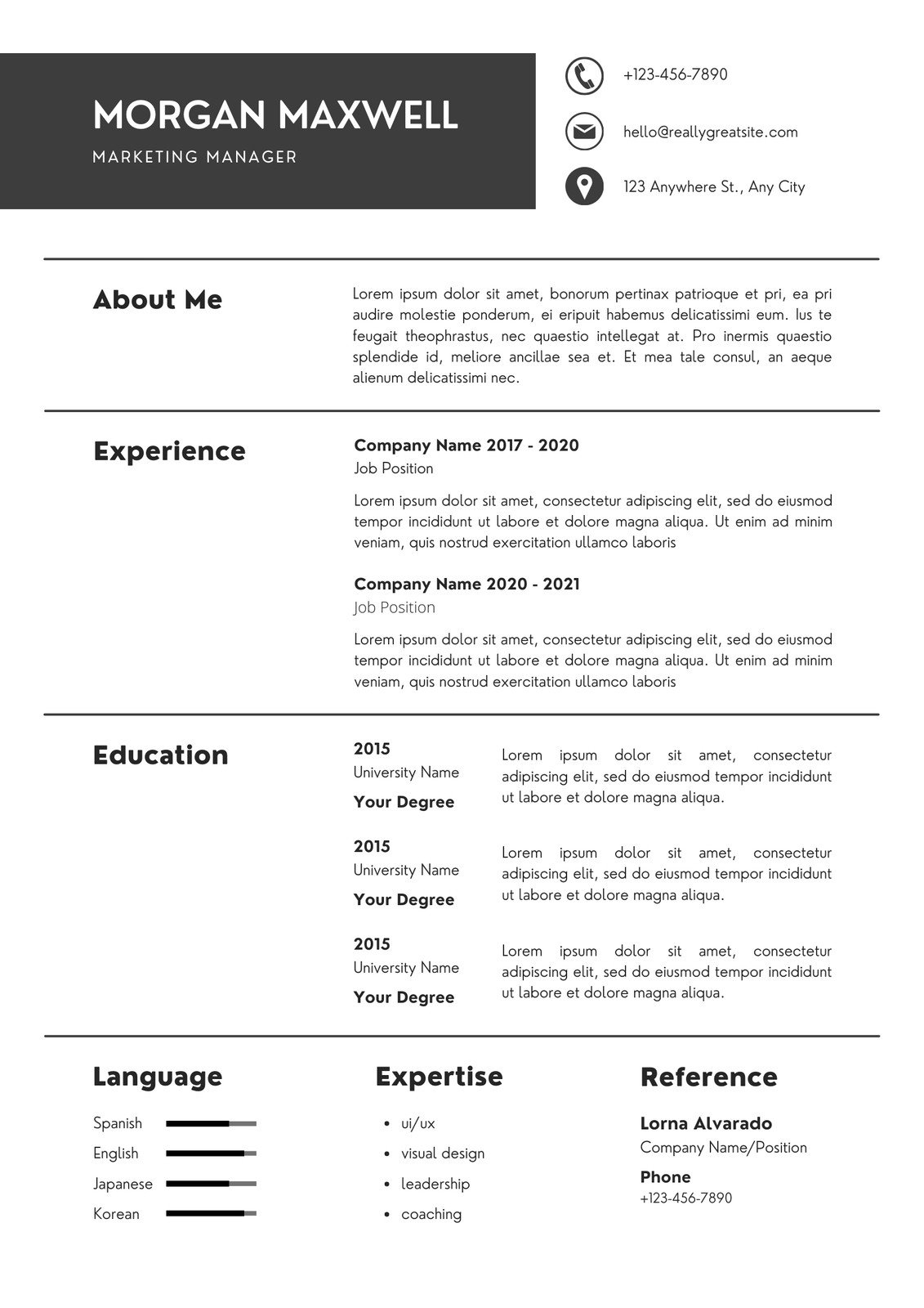 Free Resume Printable