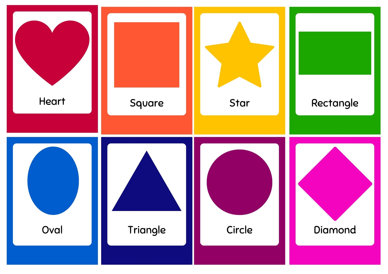 Free Printable Shapes Flashcards Templates Canva