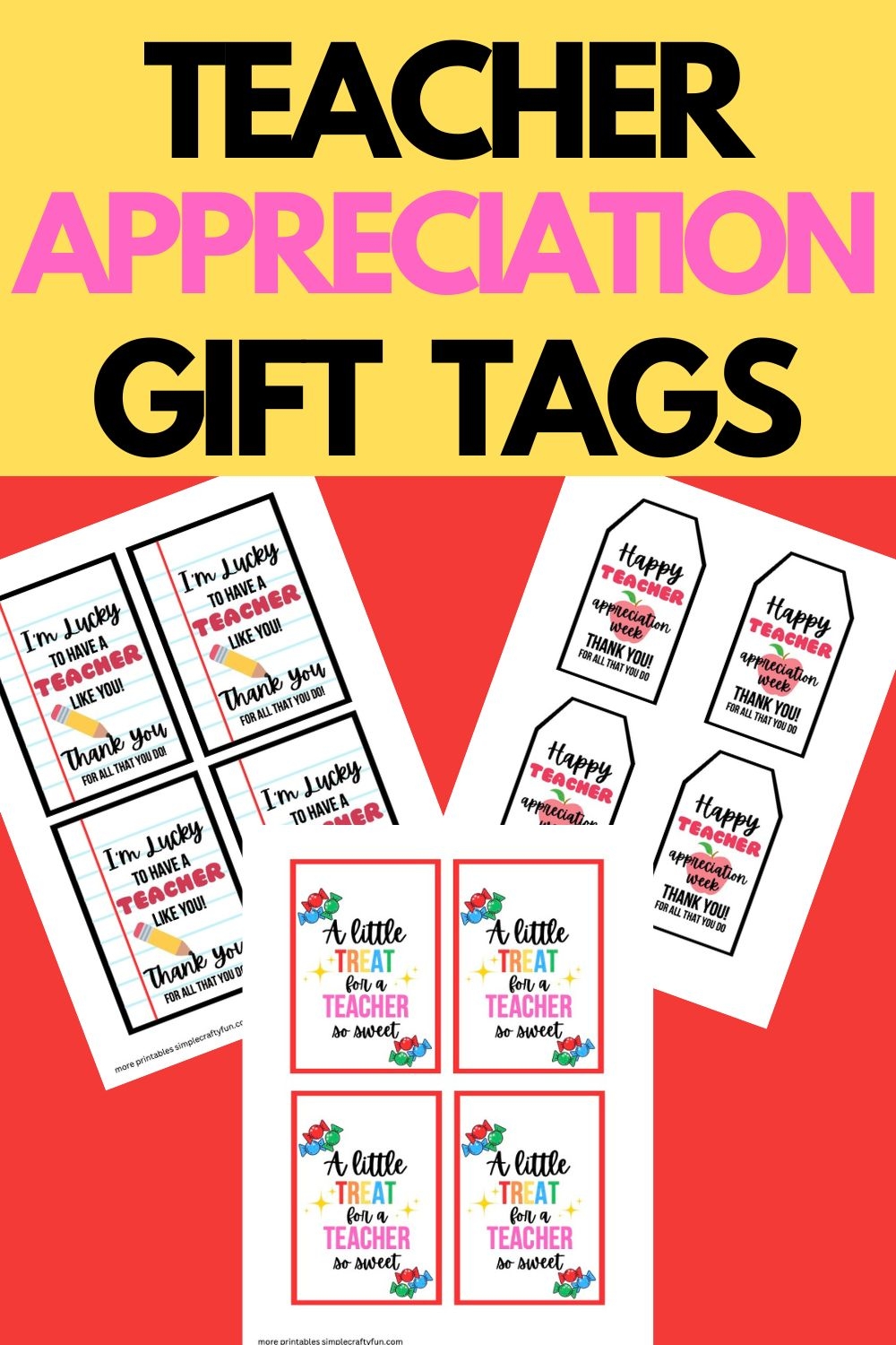 Teacher Appreciation Free Printable Tags
