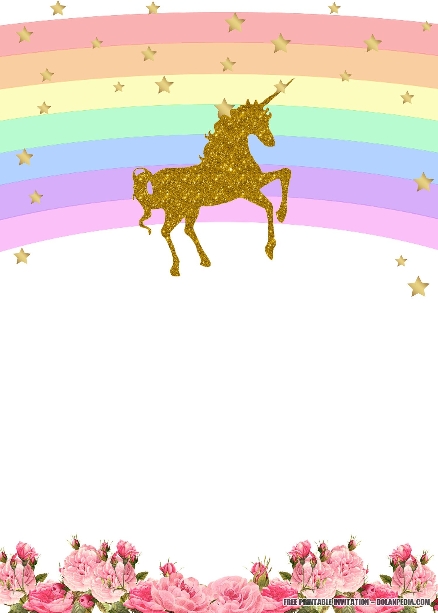 FREE Printable Unicorn Rainbow Invitation Template Unicorn Invitations Unicorn Birthday Invitations Unicorn Invitations Diy