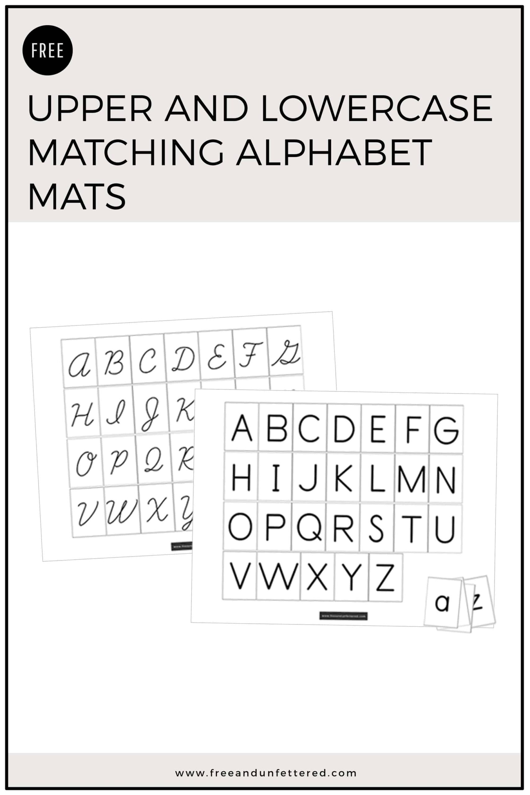 Free Printable Uppercase And Lowercase Matching Alphabet Mats Free And Unfettered