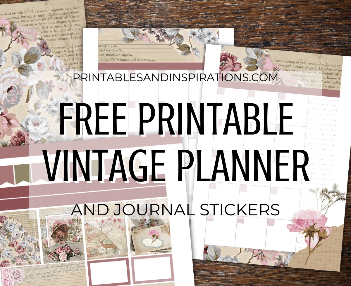 Free Printable Vintage Planner Journal Stickers Printables And Inspirations
