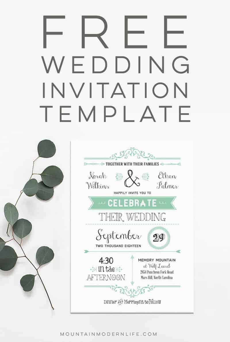 Free Printable Wedding Invitation
