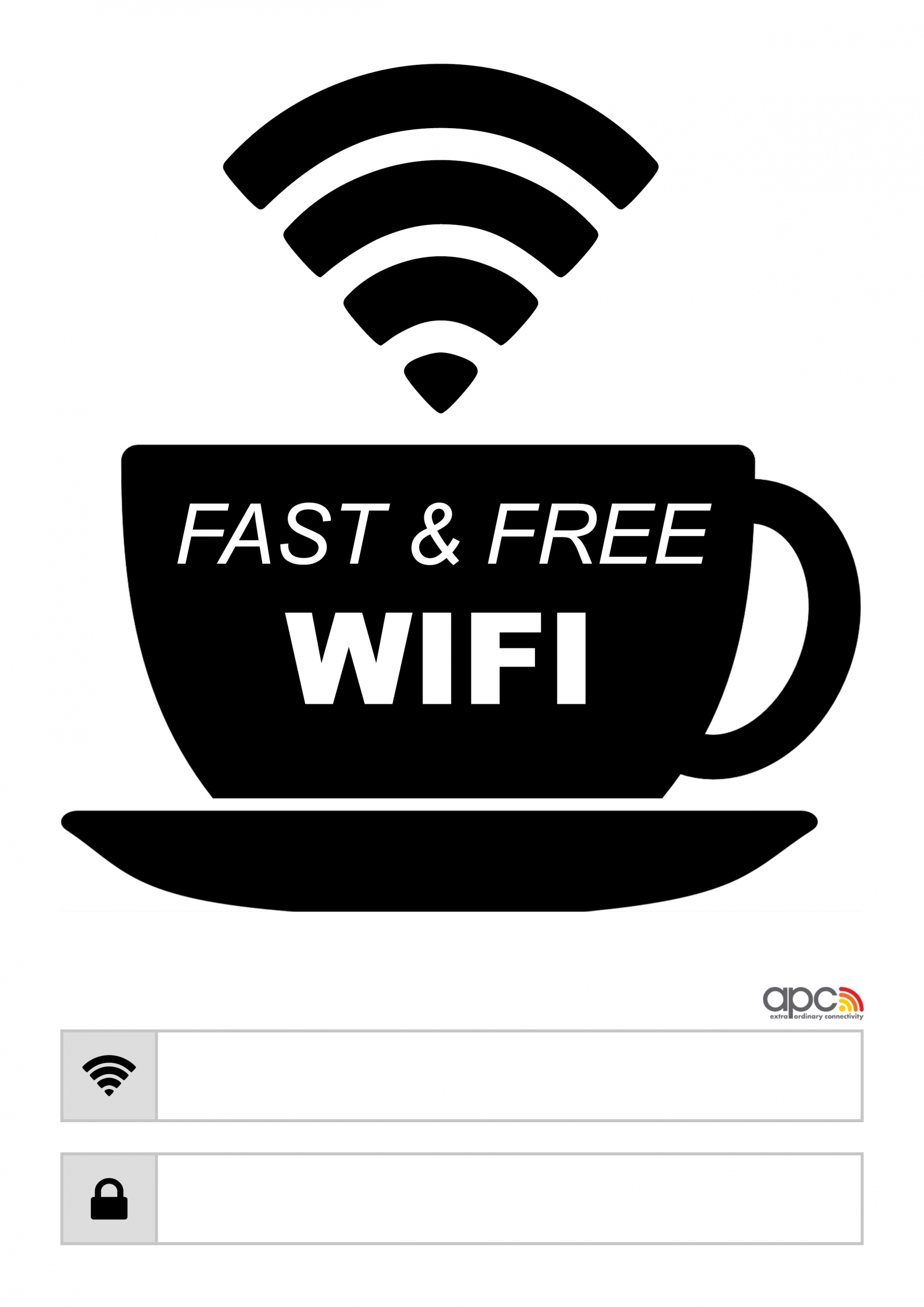 Free Printable WiFi Password Signs poster Template Downloads APC Solutions