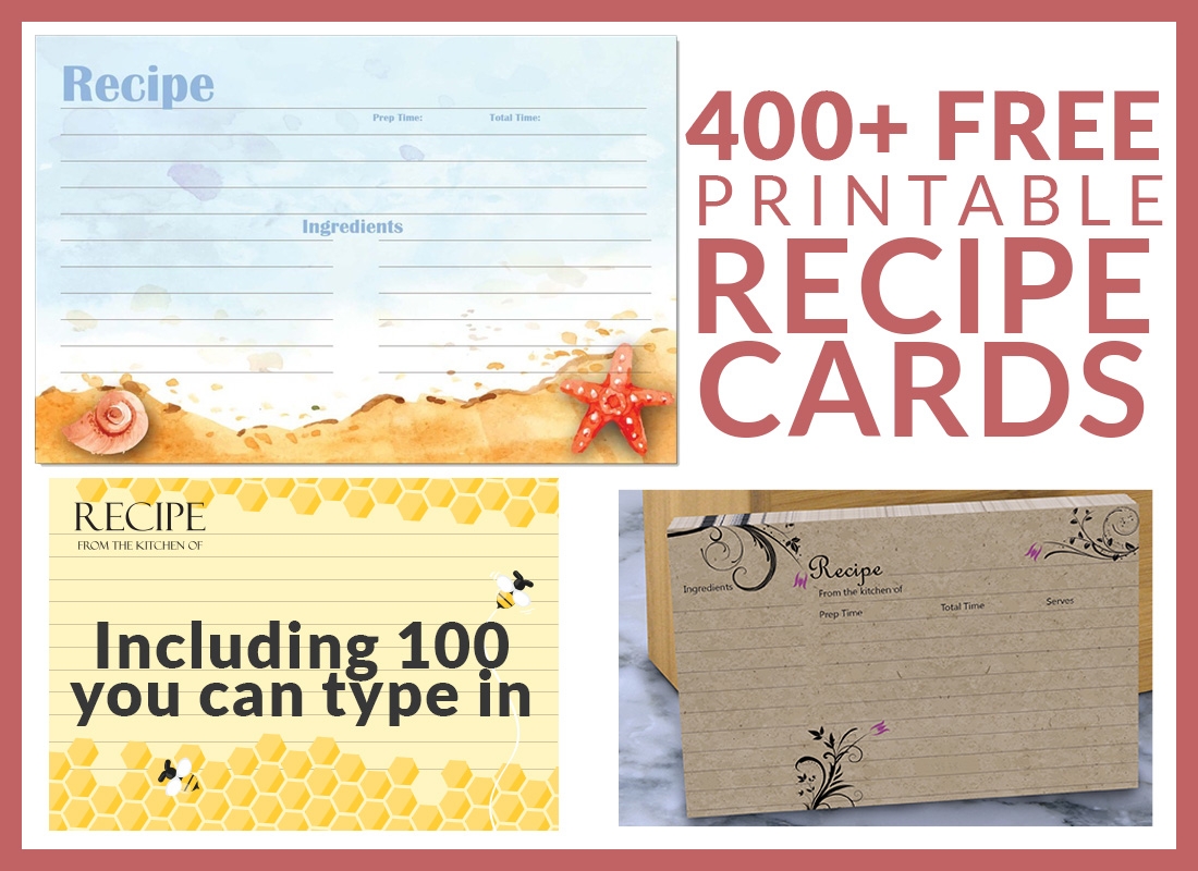 Free Recipe Cards Cookbook People