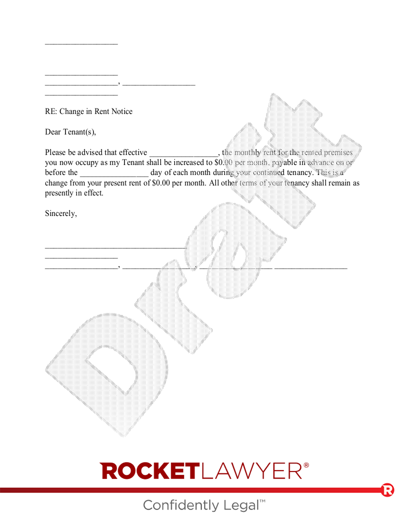 Free Rent Increase Letter Template FAQs Rocket Lawyer