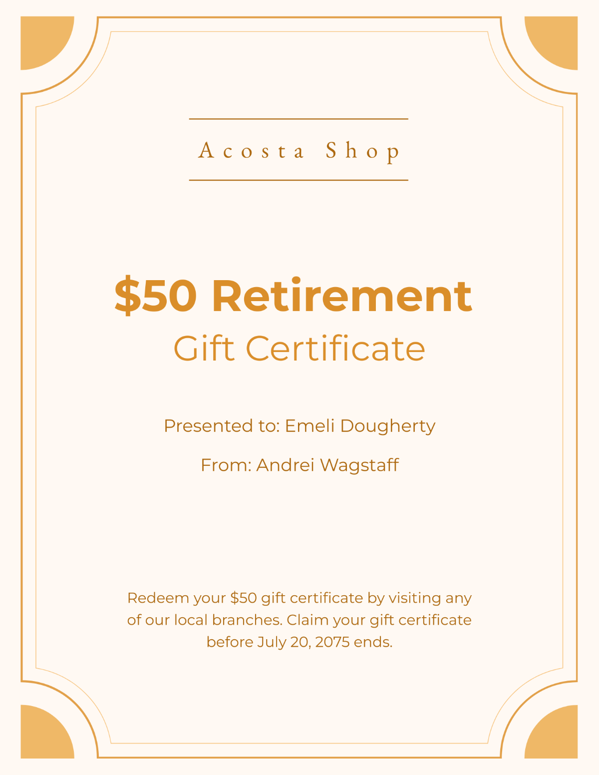 FREE Retirement Certificate Templates Examples Edit Online Download Template