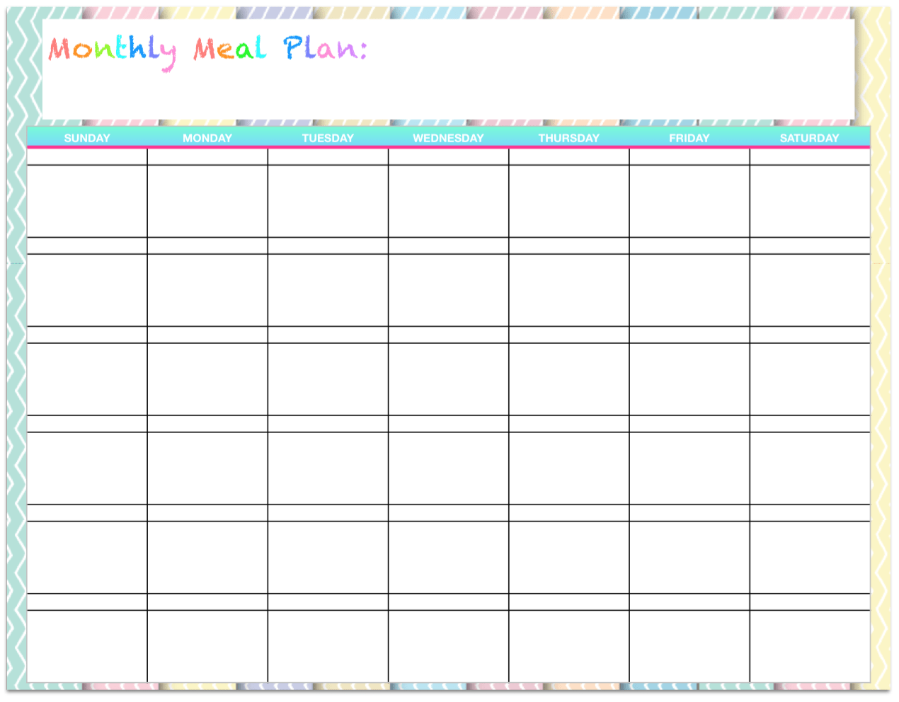 Free Printable Menu Planner