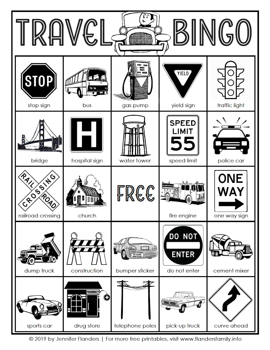 Free Travel Bingo Cards Flanders Family Home Life