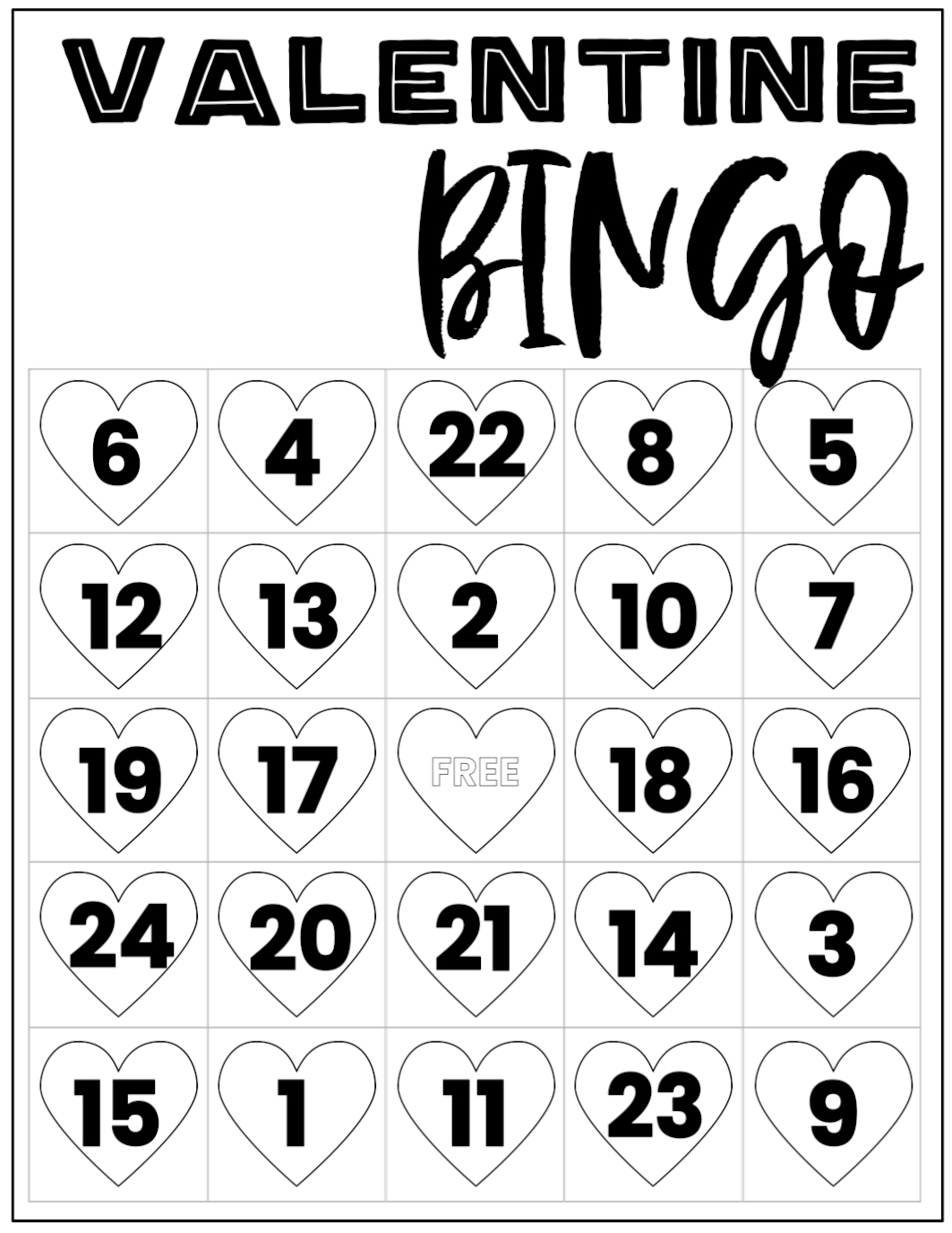 Valentine S Day Bingo Free Printables