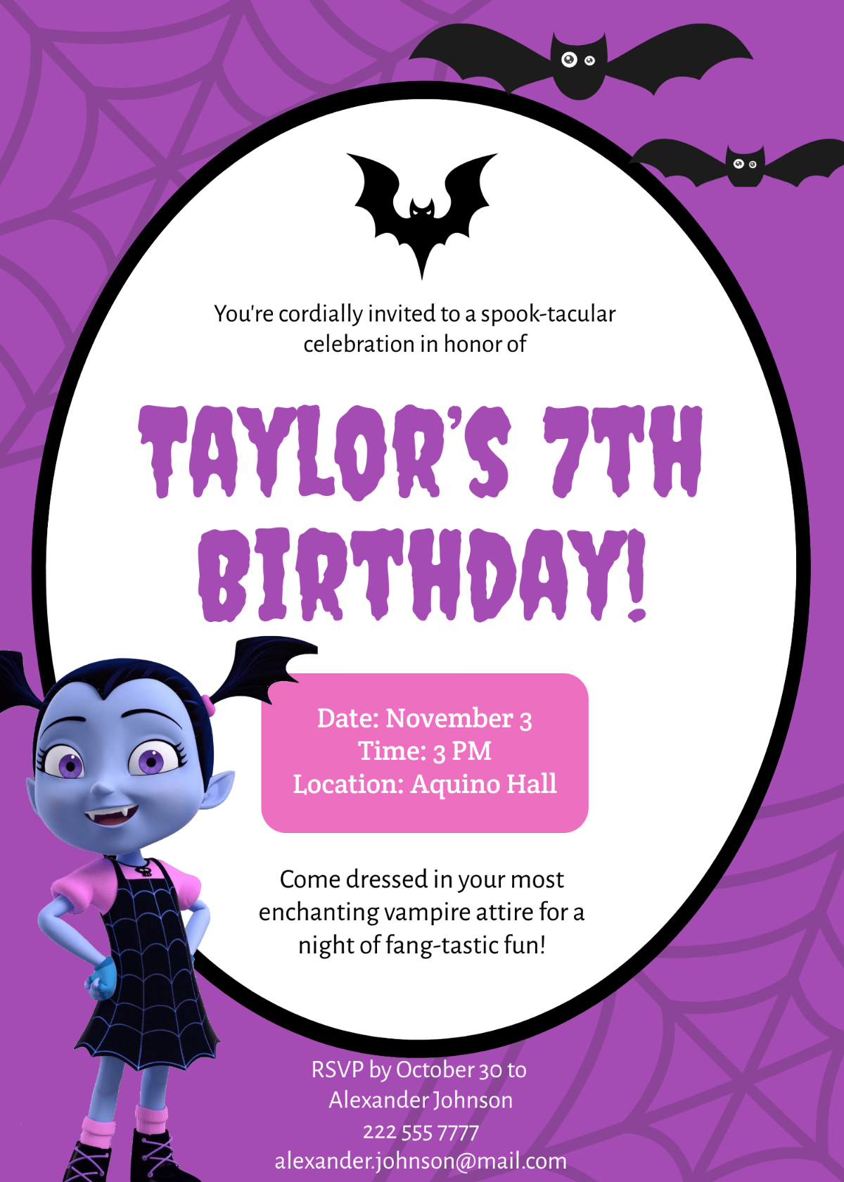 Vampire Birthday Invitations Free Printable